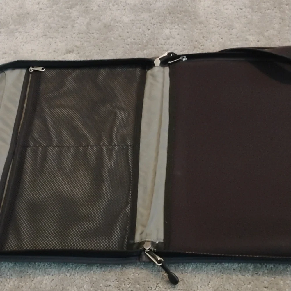 Rei Nylon 12 By 15 Black And Grey Electronic Bag with Handles And Shoulder Strap